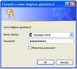 esempio di autenticazione con richieste delle credenziali